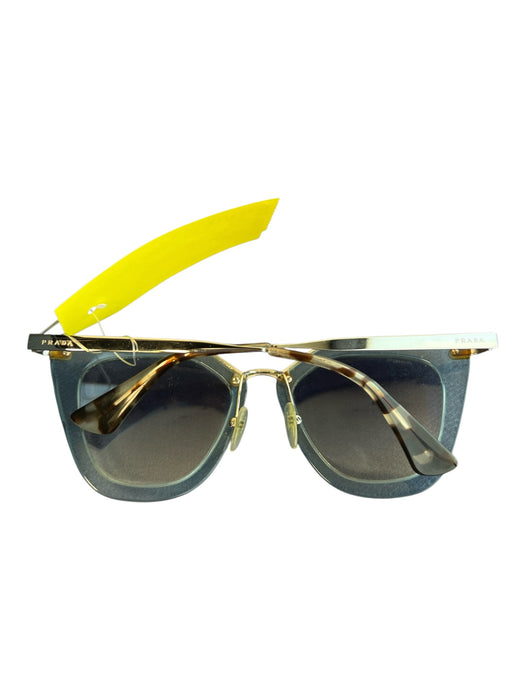 Prada Blue Acrylic & metal Gray Lenses clear frame Cat Eye Sunglasses Blue