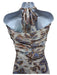 Alexis Size XS Rose Gold & Blue Polyester Metallic Thread Paisley & Floral Dress Rose Gold & Blue / XS