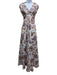 Alexis Size XS Rose Gold & Blue Polyester Metallic Thread Paisley & Floral Dress Rose Gold & Blue / XS