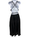 Alice & Olivia Size 0 Black Viscose & Linen Halter Open Back Criss Cross Dress Black / 0