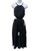 Alice & Olivia Size 0 Black Viscose & Linen Halter Open Back Criss Cross Dress Black / 0