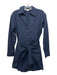Veronica Beard Size 0 Navy Cotton Long Sleeve Button Up & Collar V Neck Dress Navy / 0