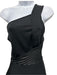 David Koma Size 8 Black Polyester Blend Sleeveless One Shoulder Lace Detail Gown Black / 8