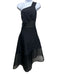David Koma Size 8 Black Polyester Blend Sleeveless One Shoulder Lace Detail Gown Black / 8