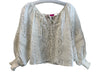 Alice & Olivia Size XS Ivory Cotton Half Puff Sleeve Cropped Lace Top Ivory / XS