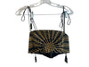 Alexis Size XS Black & Gold Linen Embroidered Design Back Zip Bra Top Skirt Set Black & Gold / XS