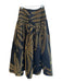 Alexis Size XS Black & Gold Linen Embroidered Design Back Zip Bra Top Skirt Set Black & Gold / XS