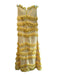 Alexis Size XS Yellow Polyester & Cotton Strapless Back Zip Fringe Detail Dress Yellow / XS