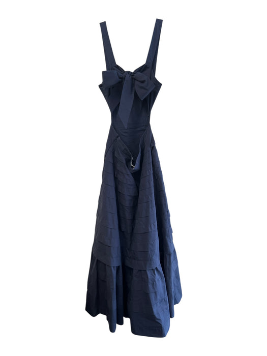 Jonathan Simkhai Size 2 Navy Cotton Blend Sleeveless Side Zip Open Back Dress Navy / 2
