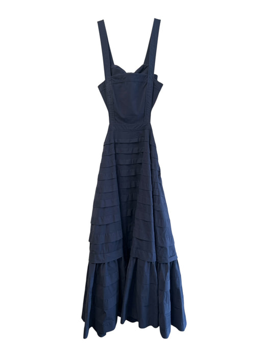 Jonathan Simkhai Size 2 Navy Cotton Blend Sleeveless Side Zip Open Back Dress Navy / 2