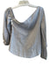 Milly Size 2 Light Gray Cotton Long Sleeve Asymetric Neckline Side Buttons Top Light Gray / 2
