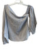 Milly Size 2 Light Gray Cotton Long Sleeve Asymetric Neckline Side Buttons Top Light Gray / 2