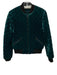 Alice + Olivia Size XS Teal Blue & Black Viscose & Silk Velvet Quilted Jacket Teal Blue & Black / XS