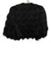 Milly Size P Black Polyester Fringe Open Front 1/2 sleeve Cropped Jacket Black / P