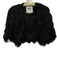 Milly Size P Black Polyester Fringe Open Front 1/2 sleeve Cropped Jacket Black / P