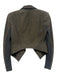 Alice + Olivia Size XS Dark Taupe Gray Goat Leather Cropped Open Front Jacket Dark Taupe Gray / XS