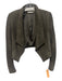 Alice + Olivia Size XS Dark Taupe Gray Goat Leather Cropped Open Front Jacket Dark Taupe Gray / XS