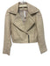 Diane Von Furstenberg Size P Beige Lamb leather Asymmetrical Zip Front Jacket Beige / P