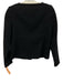 Milly Size 0 Black Polyester Blend Lamb Leather Detail Snap Button Front Jacket Black / 0
