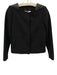 Milly Size 0 Black Polyester Blend Lamb Leather Detail Snap Button Front Jacket Black / 0