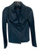 Vince Size XS Blue Lamb leather Zip Front Ribbed Knit Detail Pocketed Jacket Blue / XS