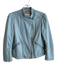 Rebecca Taylor Size 2 Blue Genuine Lamb Leather Zip Up Button Zip Pockets Jacket Blue / 2