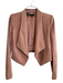 Alice & Olivia Size XS Taupe Goat Leather Suede Shoulder Pads Cropped Jacket Taupe / XS