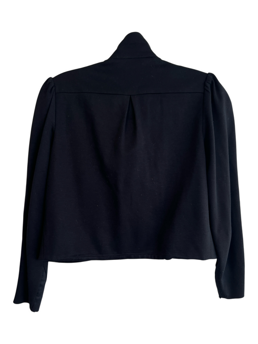 Alice & Olivia Size Est XS Black Rayon Blend Long Sleeve Bow Detail Crop Jacket Black / Est XS