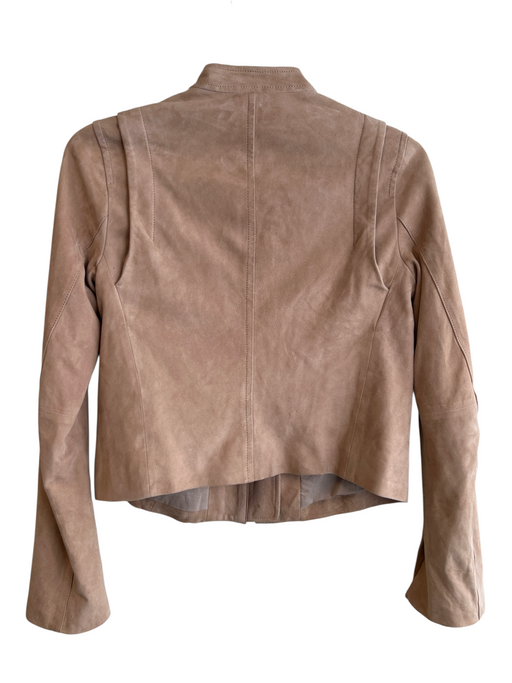 Vince Size 2 Taupe Lamb leather Suede Zip Up Pockets Jacket Taupe / 2