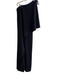 Halston Size 2 Black Polyester Ankle Length One Shoulder Drape Dress Black / 2