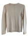 Milly Size P Cream Merino Wool Knit Buttons Long Sleeve Round Neck Sweater Cream / P