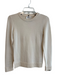 Milly Size P Cream Merino Wool Knit Buttons Long Sleeve Round Neck Sweater Cream / P