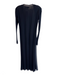 Theory Size P Navy Viscose Blend Mesh Lightweight Stripe Cardigan Navy / P