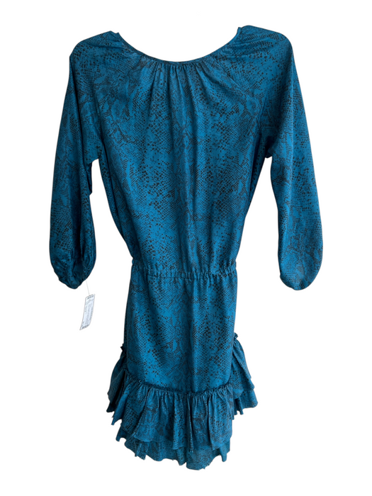 Rebecca Taylor Size Est M Blue Polyester 3/4 Balloon Sleeve Tie Waist Boxy Dress Blue / Est M