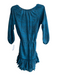Rebecca Taylor Size Est M Blue Polyester 3/4 Balloon Sleeve Tie Waist Boxy Dress Blue / Est M