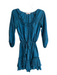 Rebecca Taylor Size Est M Blue Polyester 3/4 Balloon Sleeve Tie Waist Boxy Dress Blue / Est M