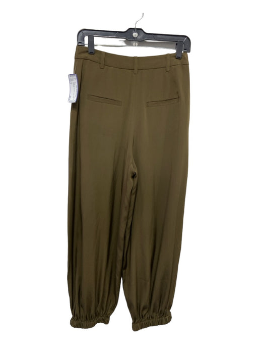 Tibi Size 0 Green Silk High Rise Jogger Pleat Pants Green / 0
