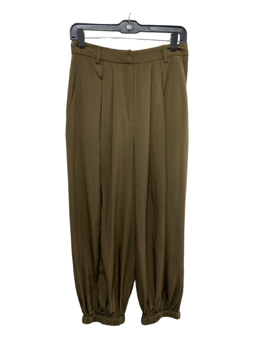 Tibi Size 0 Green Silk High Rise Jogger Pleat Pants Green / 0