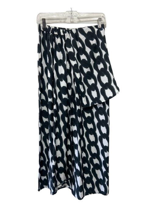 Christian Wijnants Size 36 Black & White Viscose & Silk Printed Midi Skirt Black & White / 36