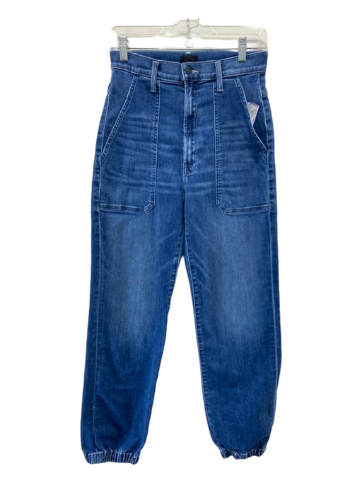 Mother Size 27 Med Wash Cotton Denim High Rise Jogger Pockets Jeans Med Wash / 27