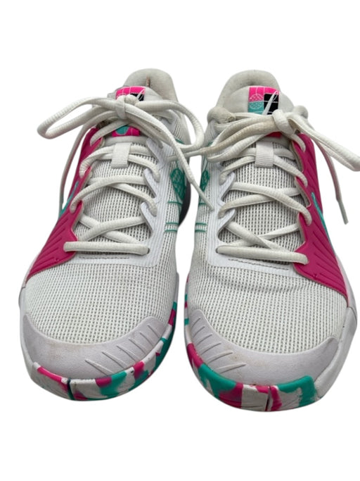 Nike Shoe Size 8 White, Pink & Blue Synthetic Rubber Toe lace up Mesh Shoes White, Pink & Blue / 8