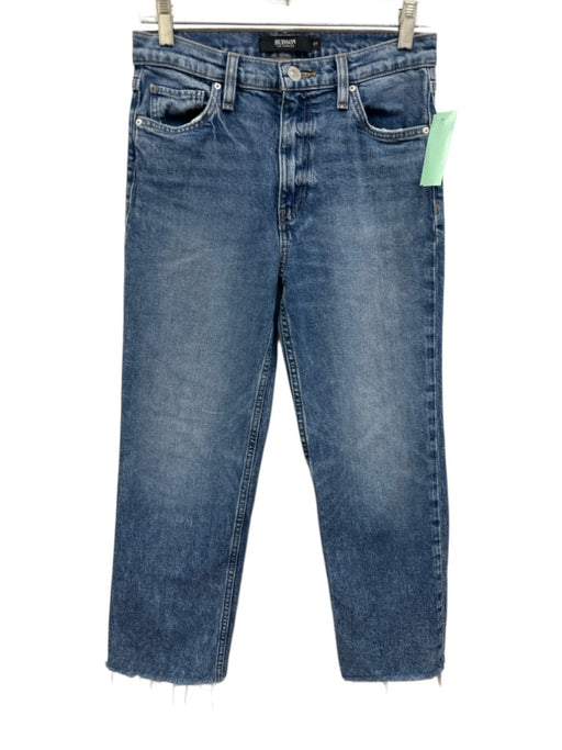 Hudson Size 27 Medium light wash Cotton Blend Denim Raw Hem Straight Crop Jeans Medium light wash / 27