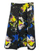 Milly Size 4 Black & Multi Cotton Blend Abstract Floral Pleated Detail Skirt Black & Multi / 4