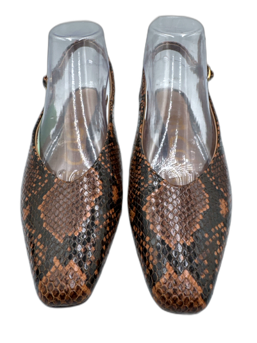Sam Edelman Shoe Size 8.5 Mixed Browns Leather Upper Python Print Slingbacks Mixed Browns / 8.5