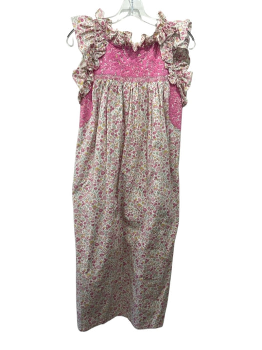 Mi Golondrina Size S White, Pink, Multi Cotton Floral Ruffle Cap Sleeve Dress White, Pink, Multi / S