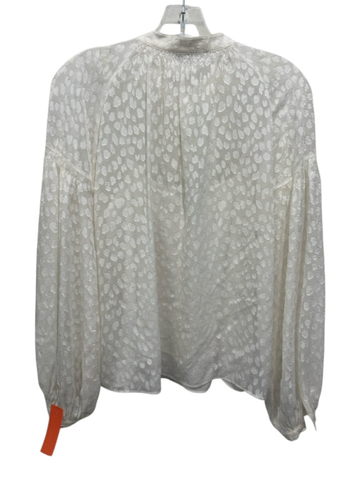 Frame Size S White Silk & Rayon Long Sleeve Swiss Dots Slip Top White / S