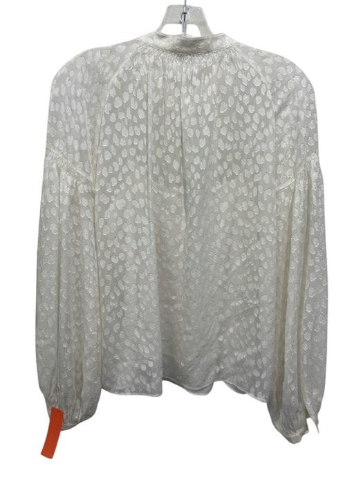 Frame Size S White Silk & Rayon Long Sleeve Swiss Dots Slip Top White / S