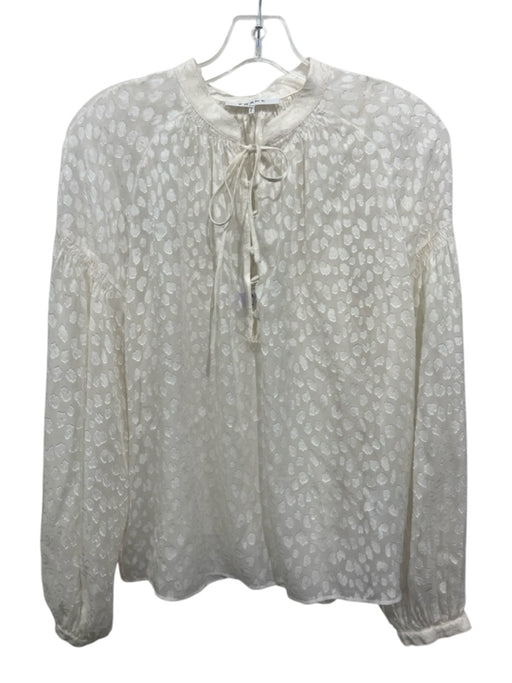 Frame Size S White Silk & Rayon Long Sleeve Swiss Dots Slip Top White / S
