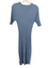 Varley Size XS Light Blue Viscose Blend Rib Knit Short Sleeve Mock Neck Dress Light Blue / XS