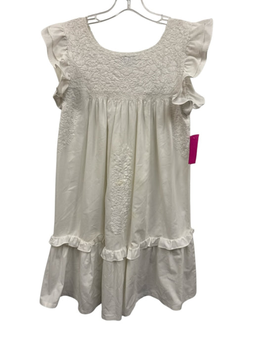 Mi Golondrina Size S White Missing Fabric Tag Ruffle Cap Sleeve Dress White / S